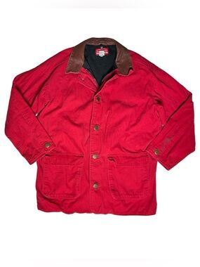Vintage 90s Marlboro Country Store Red Barn Chore Jacket Cotton Canvas Size M